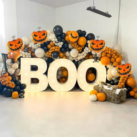Pumpkin Balloons Orange Sand White Black Balloon(Orange Black Sand White) {5}