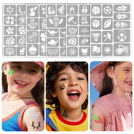 390 PCS Temporary Tattoo Stencils(28 Sheets Stencil) {5}