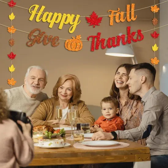 Glittery Happy Fall Banner (	Multicolor) {3}