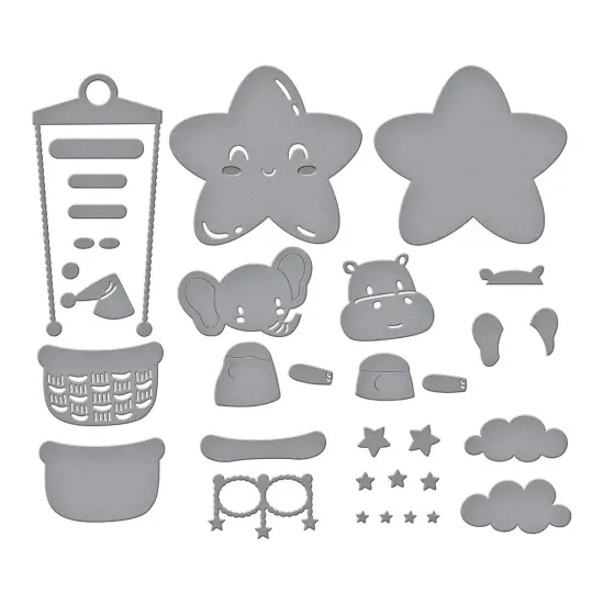 Spellbinders Etched Die From The Little Smiles Collection-Swinging Among The Stars {3}