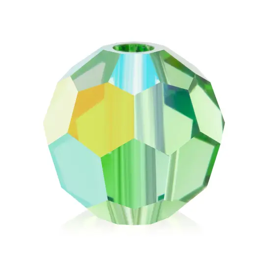 Preciosa 4mm Czech Glass Faceted Round Beads 40 Pieces Peridot AB {1}