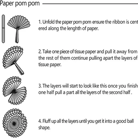 Red, Blue and White Paper Pom Poms Decorations for 4th Fourth of July(12pcs) {4}