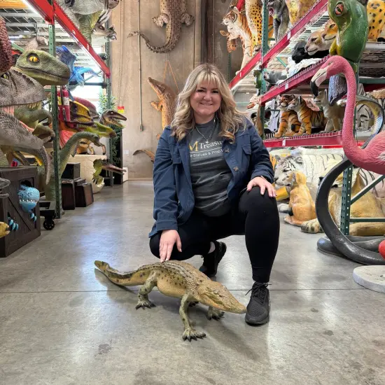 Walking Baby Crocodile Life Size Statue {3}