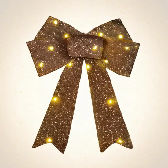 3 Pieces Pre Lit Xmas Bows Battery Operated Holiday Home Decor {5}