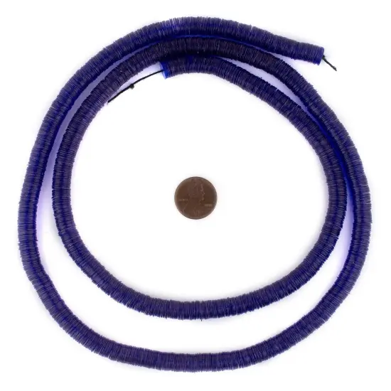 The Bead Chest Translucent Cobalt Blue Vinyl Phono Record Beads (8mm) {2}