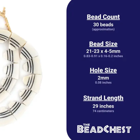 The Bead Chest White Carved Triangular Batik Bone Beads Small 5mm Kenya African Black and White Triangle Large Hole 29 Inch Strand Handmade {4}
