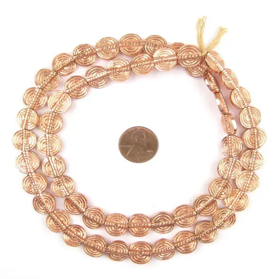 The Bead Chest Baule-Style Circular Copper Beads (12mm) {2}
