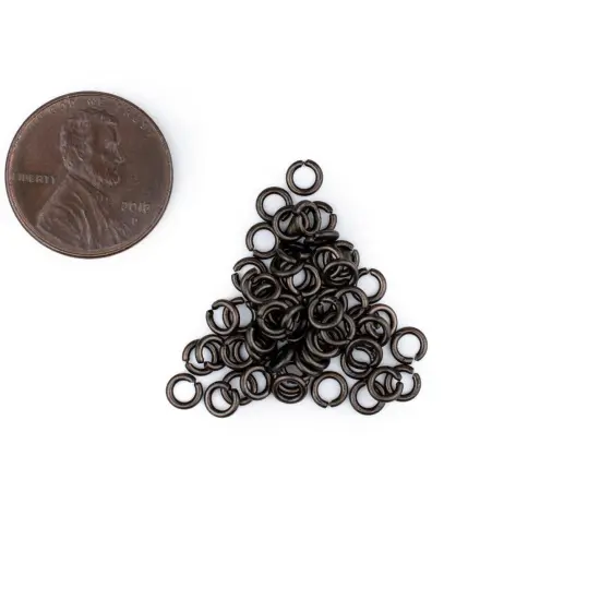 The Bead Chest Black 4mm Round Open Jump Rings, Pack of 100 {2}