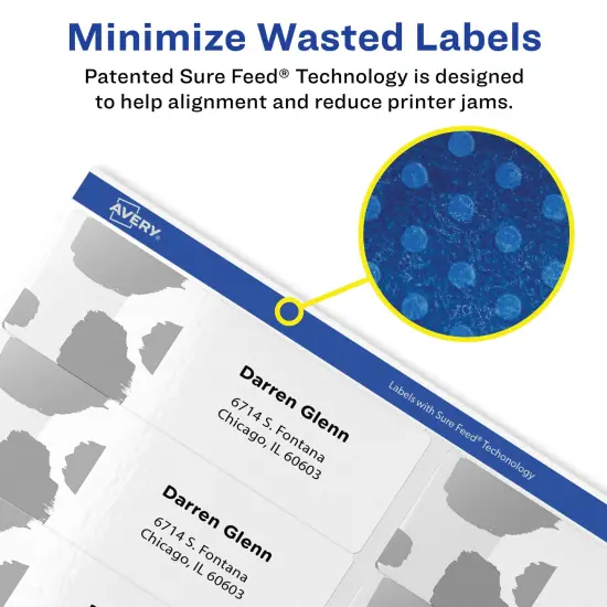 Avery Easy Peel Address Labels, Sure Feed Technology, Permanent Adhesive, 1-1/3" x 4", 3,500 Labels (5962) {2}