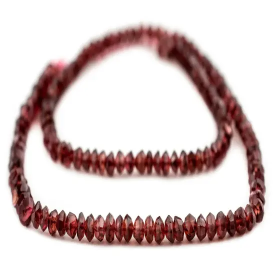 The Bead Chest Faceted Saucer Garnet Beads (5mm) {3}