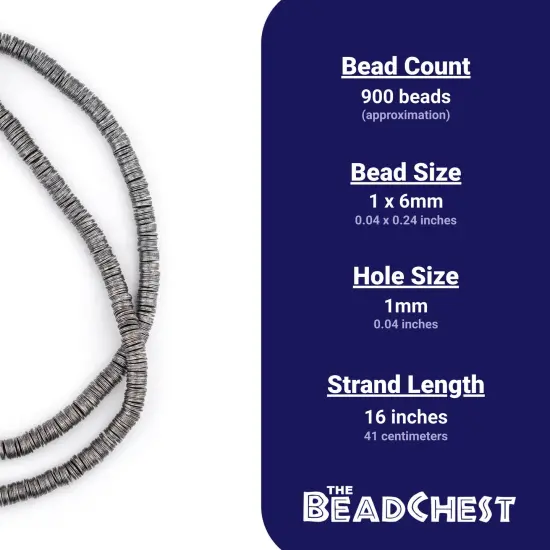 The Bead Chest Antique Silver Interlocking Crisp Beads (6mm, 16 Inch Strand) {4}