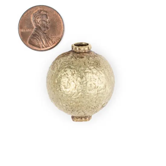 The Bead Chest Jumbo Hollow Brass Bead (26mm): Large Centerpiece Pendant Bead for Necklaces {2}