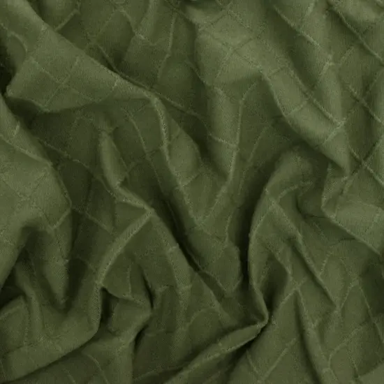 Herbal Green Famous Maker Diamond Jacquard Stretch Activewear Knit Fabric By the Yard {3}