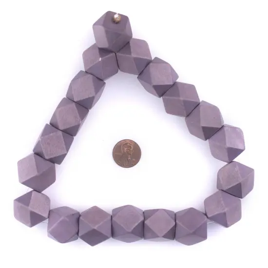 The Bead Chest Grey Cornerless Cube Wood Beads: 20mm Diamond Cut Natural Organic Beads for Jewelry Making {2}