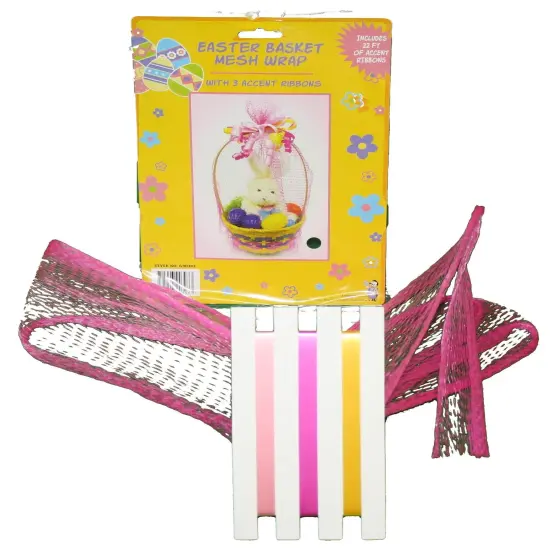 Mesh Easter Basket Wrap - Pink {3}