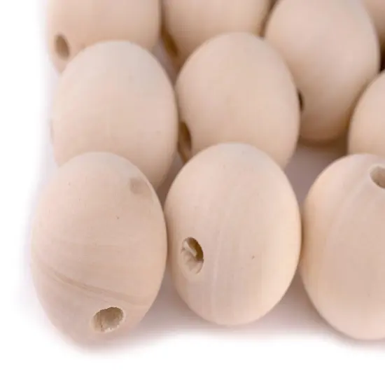 The Bead Chest Unfinished Natural Wood Beads (35mm, Set of 30) {3}