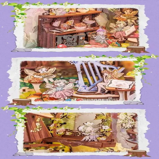 Book Nook Wizardi Miniature - Flower Forest Concert Roombox Kit {4}