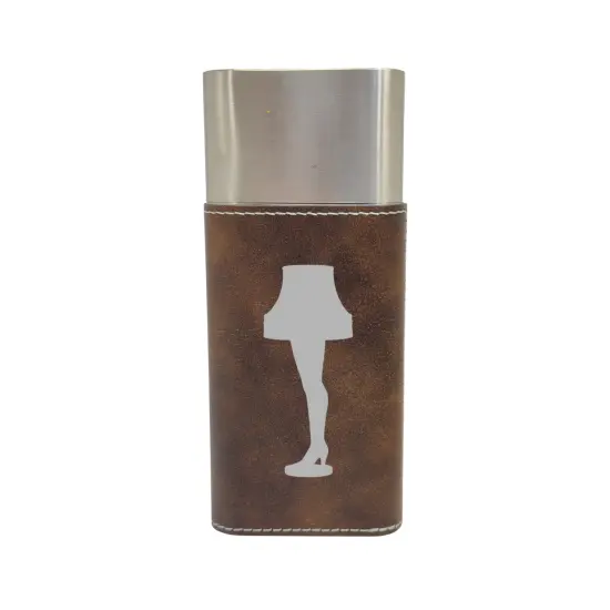 Cigar Case with Cutter - Leg Lamp - Leather Black/Silver {4}