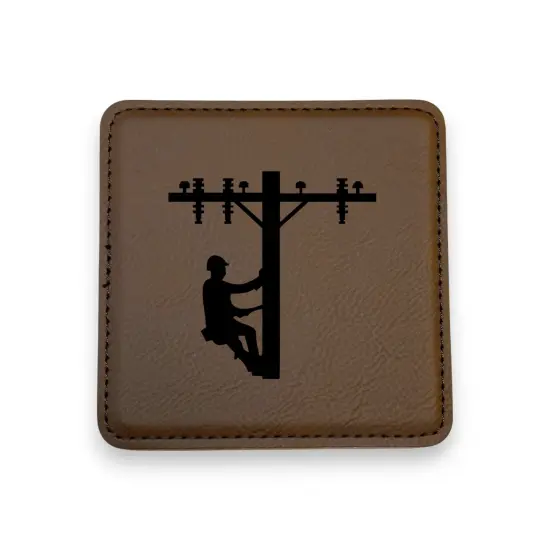 Coaster - Lineman - SET OF 2 - Leather or Stitched Cork Black/Silver {2}