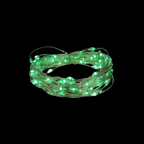 Northlight Micro Fairy Christmas Lights - Green LED 16'Copper Wire - 100ct {4}