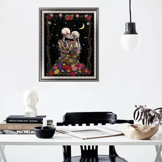 Diamond Painting Kits for Adults - Skeleton skeleton DIY 5D Diamond Art Kits Full Drill Diamond Dots Paintings with Diamonds Gem Art and Crafts Home Decor 12x16inch {3}