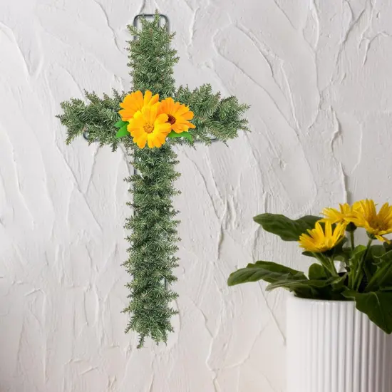 Wire Wreath Frame for Easter, 2Pcs Cross Shaped Wreath Form for Crafts Floral Decorations on Easter, Weddings, Christmas Home Party Celebrations {3}