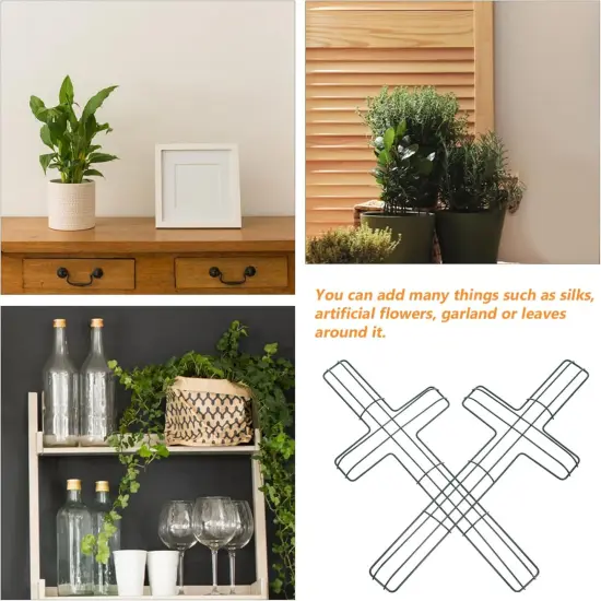 Wire Wreath Frame for Easter, 2Pcs Cross Shaped Wreath Form for Crafts Floral Decorations on Easter, Weddings, Christmas Home Party Celebrations {5}