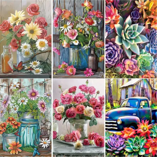 5D Diamond Painting Kits for Adults -Flower Diamond 11.8x15.7 Inches {1}