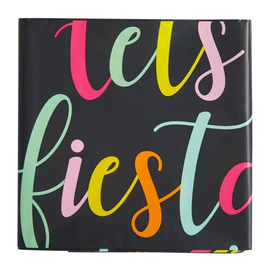 3 Pack Let&rsquo;s Fiesta Table Covers for Cinco de Mayo Decorations, Mexican Taco Party Supplies (54 x 108 In) Black {5}