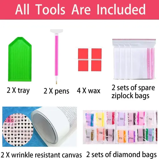 2 Pack 5D Diamond Art Painting Kits for Adults Beginners with All Tools,DIY Full Crystal Drill Bead Art Paints by Numbers for Home Wall Decoration Gift,Spring Bird 12x16 in/Round Gems {5}