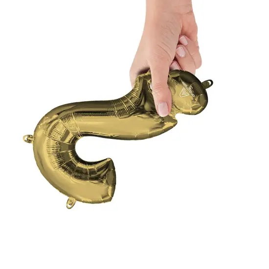 Anagram&reg; 16 Inch Symbol Question Mark White Gold Air Fill Only {2}