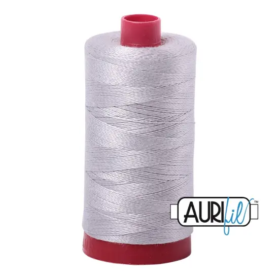 Aluminium (2615) | 12wt Large Spool (325M / 356Y) | Aurifil Thread {1}