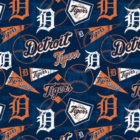 Licensed MLB Detroit Tigers Vintage Cotton 14416-B Fabric by the Yard {1}