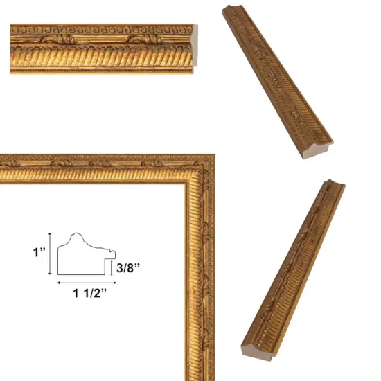 Funky Birght Gold Leaf Gothic Picture Frame 12x36 frame {4}