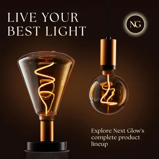Next Glow Edison LED Bulb &ndash; Vintage Diamond, Warm White, Dimmable E26 Decorative {2}