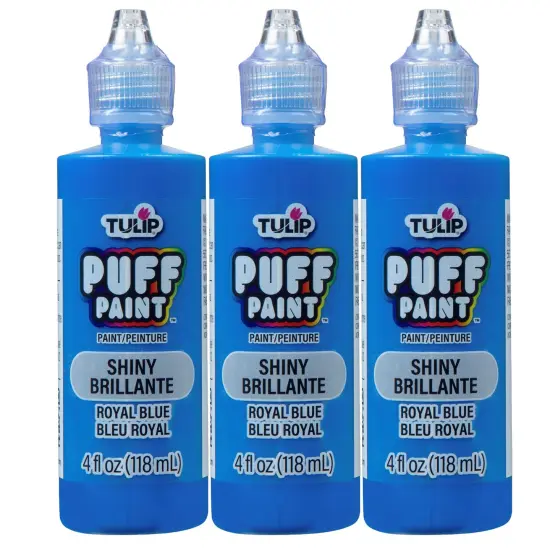 Tulip Puff Paint Slick Royal Blue, Multi-Surface Craft Paint, 4 fl. oz. 3 Pack {1}