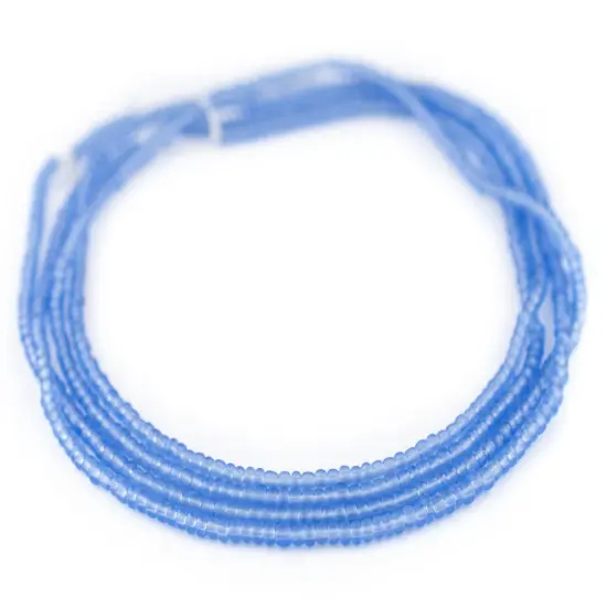 The Bead Chest Sky Blue Matte Glass Seed Beads (3mm) - 24 inch Strand of Quality Glass Beads {3}