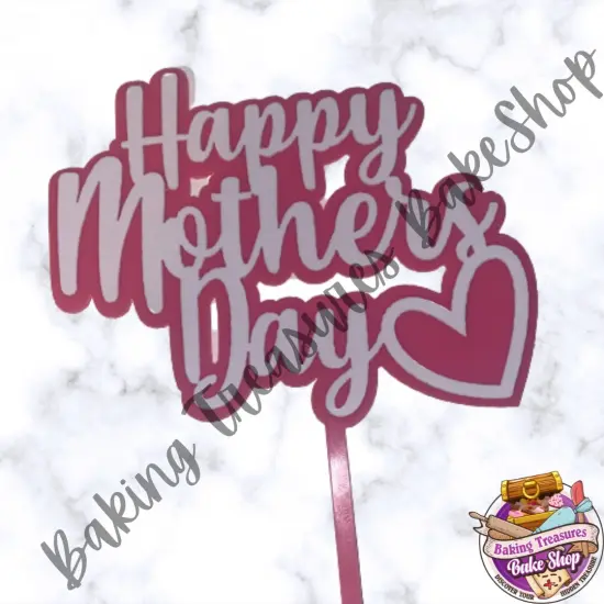 Pink Mothers Day Cake topper {1}