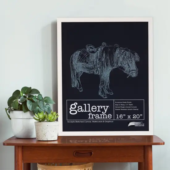 Ambiance Gallery Wood 1.5" Deep Picture Frames - 8-1/2 x 11" - 8 Pack White Wash Wood Frame, Shatter-Resistant Acrylic Glazing & MDF Backing, Horizontal or Vertical Wall Display {4}