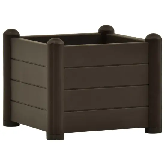 vidaXL Garden Raised Bed PP Mocha 16.9"x16.9"x13.8" {2}