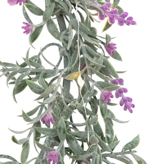 Northlight Pre-Lit Lavender Spring Wreath - Battery Operated - 16" - White LED Lights Green {6}