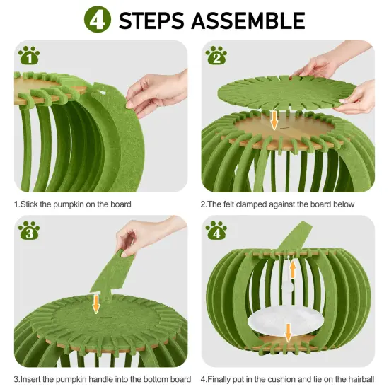 Portable & Collapsible Bed for Cats Dogs, Ideal Gift for Cat Dogs Lovers & Halloween Decor Green {4}