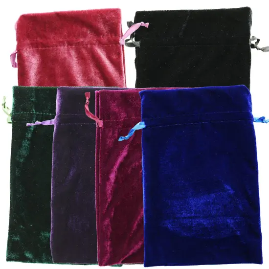 Velvet Tarot Rune Bag Bundle of 6: Moss Green, Royal Blue, Purple, Wine, Ross, Black 6" x 9" - Velvet Bag for Christmas Gifts Jewel, Watch and Small Items. {2}