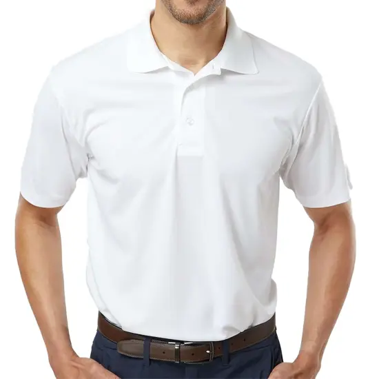 Paragon Adult Sebring Performance Short Sleeve Polo T Shirt for Men White {1}