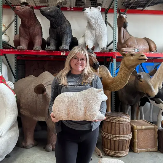 Texelaar Baby Sheep Laying Life Size Statue {3}