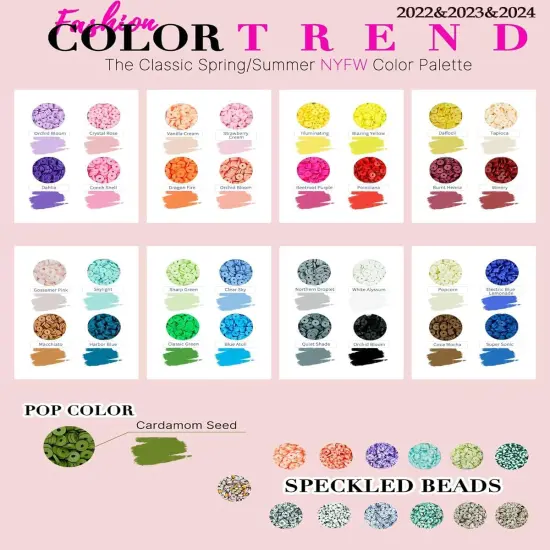 Bracelet Making Kit, 3 Boxes 48 Colors Polymer Clay Beads Set Round Letter Beads for Jewelry Making Kit Friendship Bracelets Thin Heshi Beads with Charms Strings Arts and Crafts Gift for Girls Adults {5}