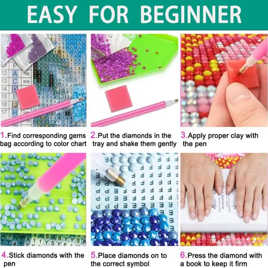 5D Diamond Art Painting Kits for Adults Teen Starters with Tools,DIY Full Crystal Rhinestone Drill Bead Art Paints {3}