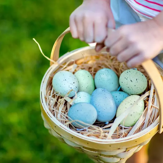 40 Pcs Easter Eggs Artificial Speckled Foam Eggs Pastel Green Blue Decorative Eggs 2.1" for Neutral Spring Easter Table Decor Bowl Basket Filler DIY Wreath Party Favor {3}