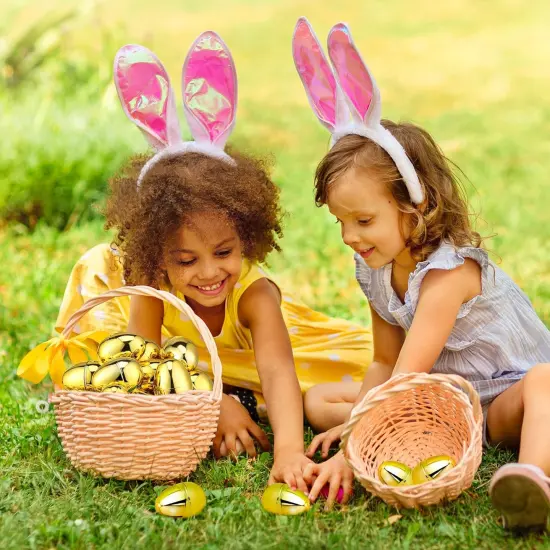 18 Pcs Shiny Golden Metallic Easter Eggs Bulk, 2.3 ", Fillable Gold Empty Easter Eggs for Fillling Candy, Treats, Easter Hunt Basket Suffers Fillers, Easter Theme Party Favors {4}