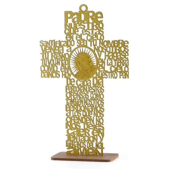 12pcs Lady Guadalupe Cross Centerpiece w/ Stand Gold {1}